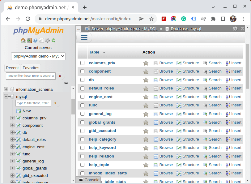 phpMyAdmin - Administration tool for MySQL and MariaDB