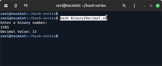 Convert Binary to Decimal