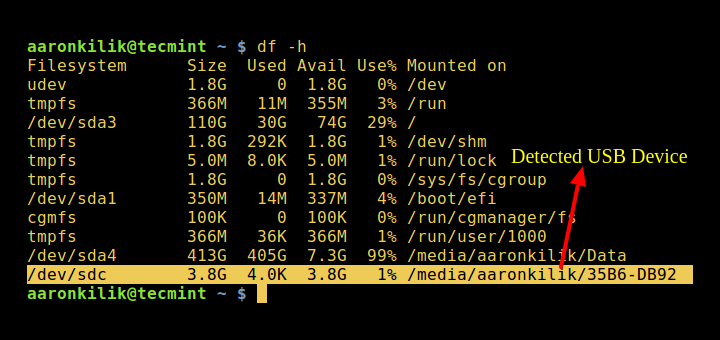 Find Plugged USB Device Name in Linux