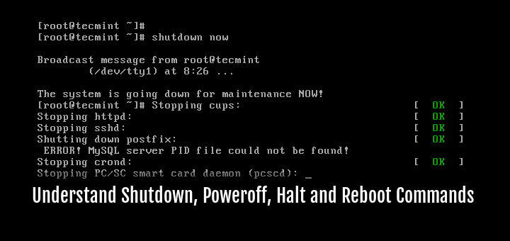 Understanding Shutdown, Poweroff, Halt and Reboot Commands